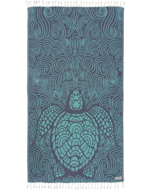 Sand Cloud Mint Swirl Turtle Turkish Towel