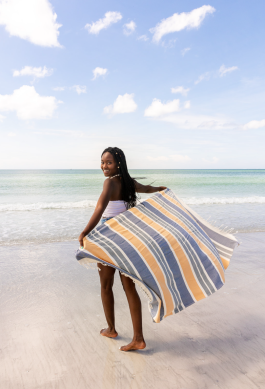 Sand Cloud Venus Stripe with Zip Pocket Turkish Towel